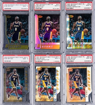 1996-97 Bowmans Best Kobe Kobe Bryant Rookie Cards PSA MINT 9 Collection (6 Different)